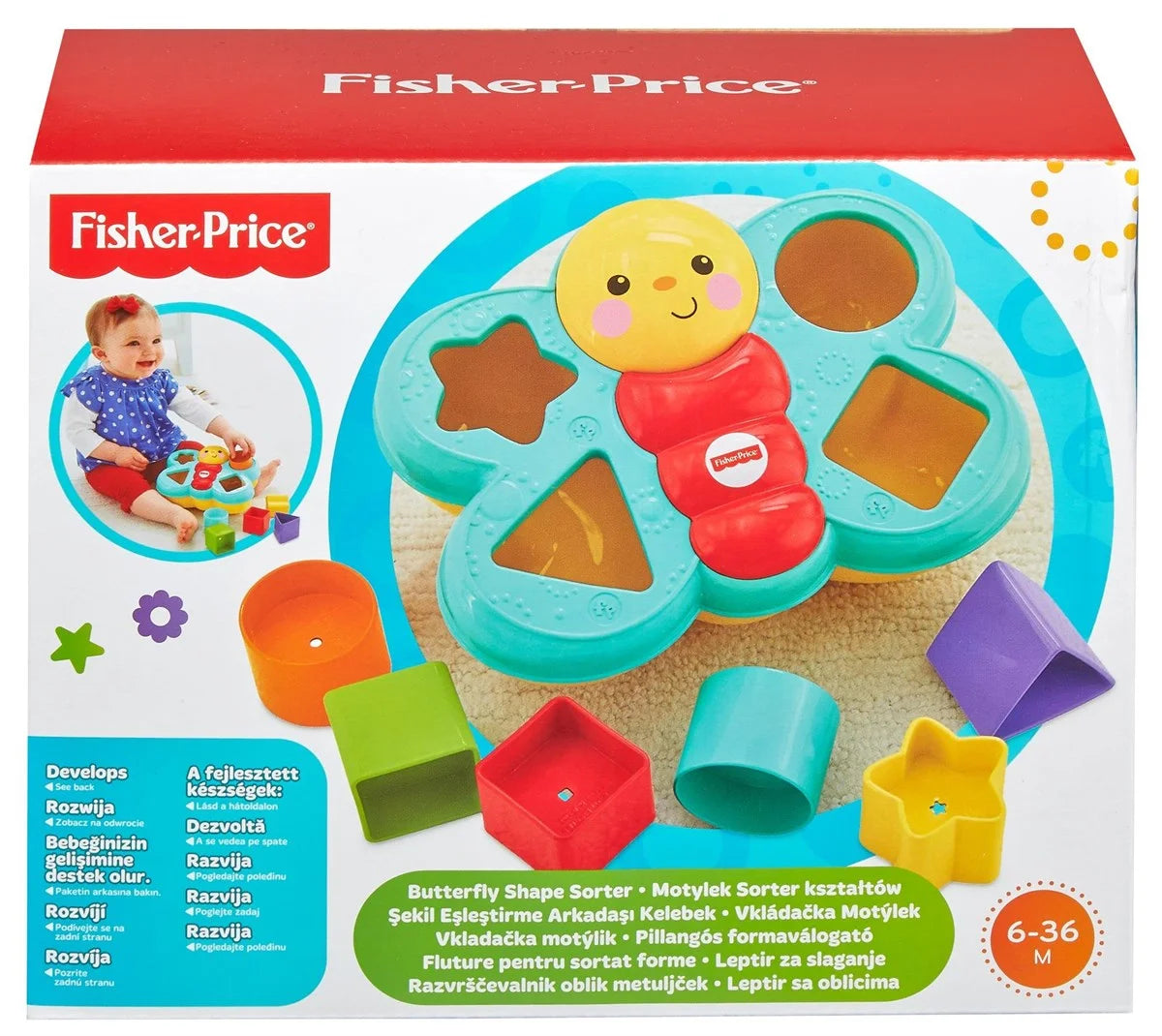 Fisher Price Şekil Eşleştirme Arkadaşı Kelebek  6 Bloklu CDC22 | Toysall