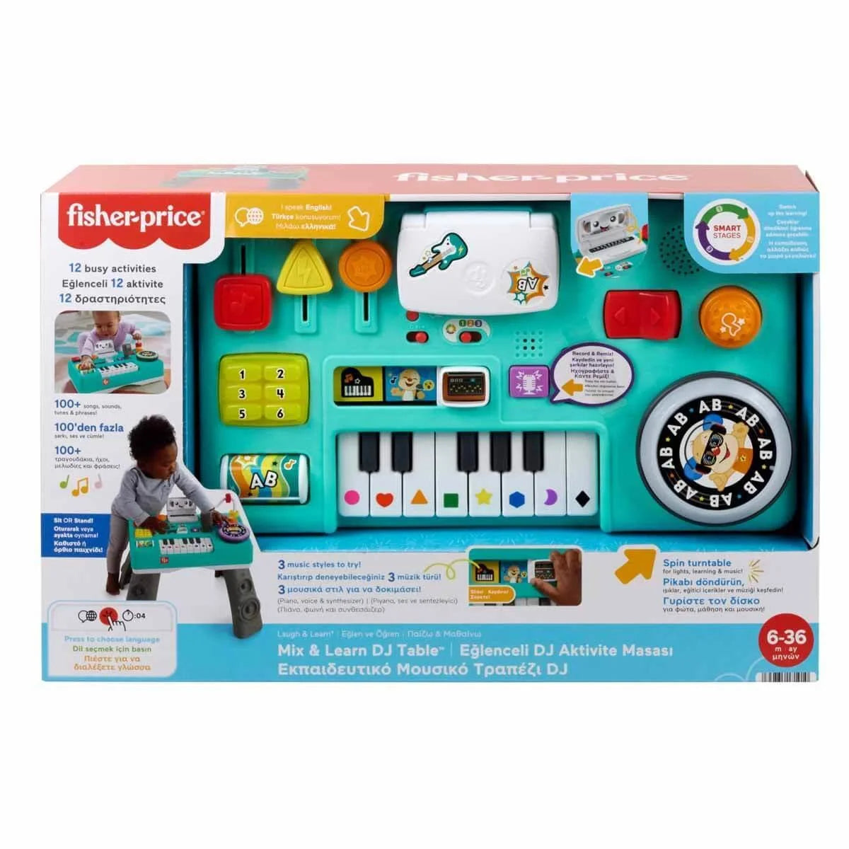 Fisher Price Sesli ve Işıklı Eğlenceli DJ Aktivite Masası HRB61 | Toysall