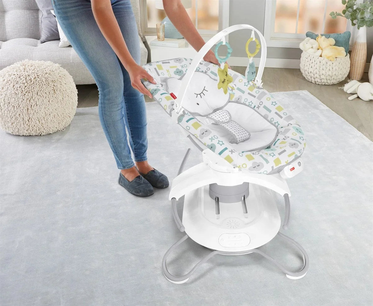 Fisher Price Smart Connect ile 2'si 1 Arada Uyku Arkadaşı Ana Kucağı ve Otomatik Salıncak GWD46 | Toysall