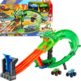 Hot Wheels Monster Trucks Köpek Balığı ve Dinozor Korkunç Ejderhaya Karşı Oyun Seti JFR06