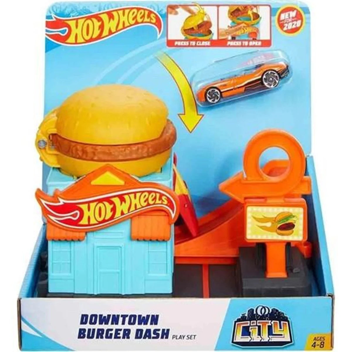 Hot Wheels Şehir Otoparkı Oyun Setleri Hamburger Restoran Hücumu FRH28-GPD09 | Toysall