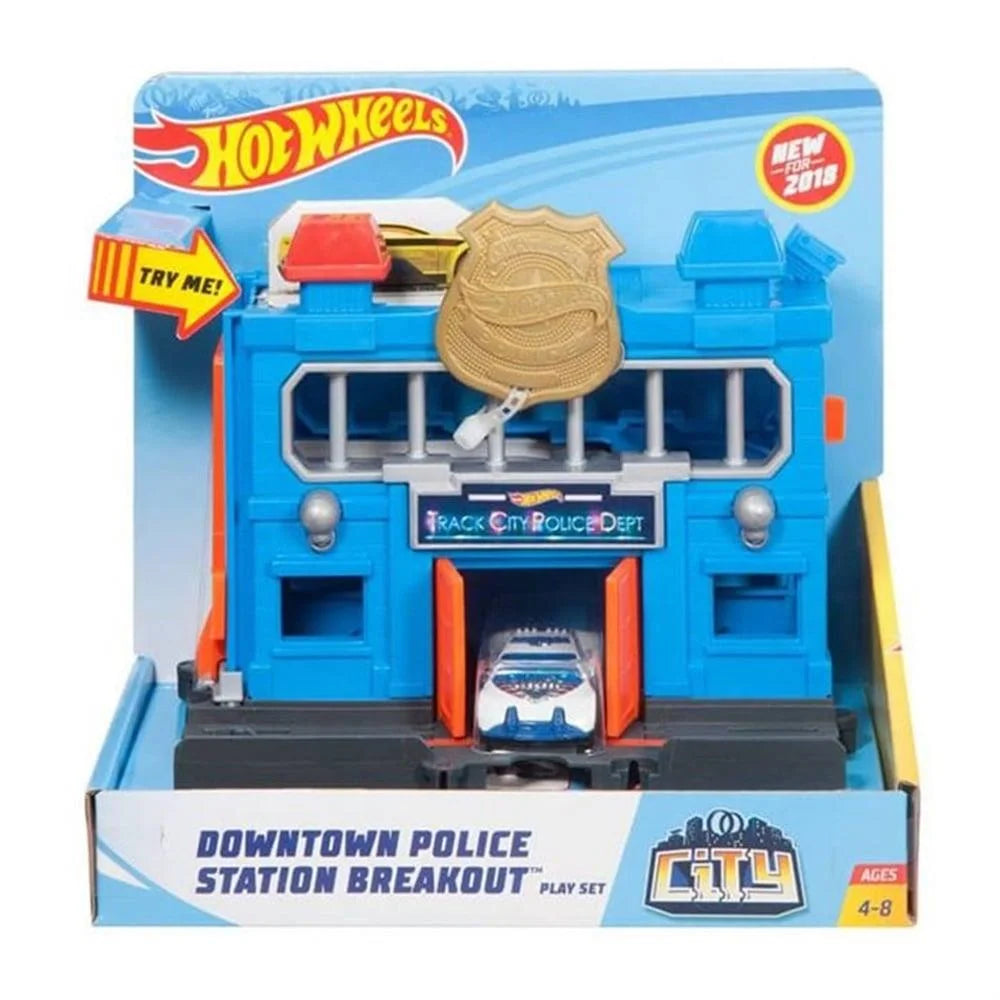 Hot Wheels Şehir Otoparkı Oyun Setleri  Polis Merkezi FRH28-FRH33 | Toysall