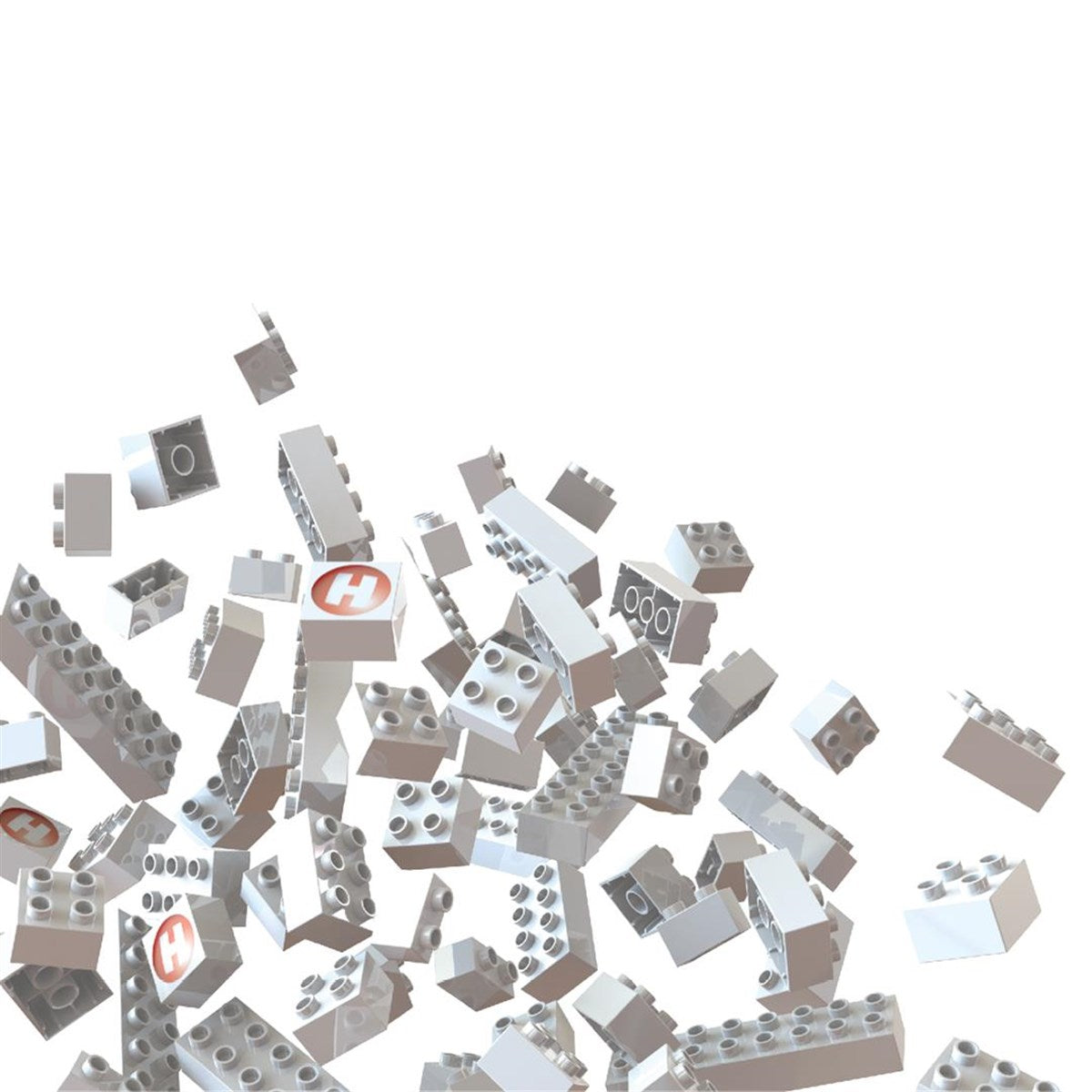 Hubelino Beyaz Blok Yapı Taşları (105 Parça) 420053 | Toysall