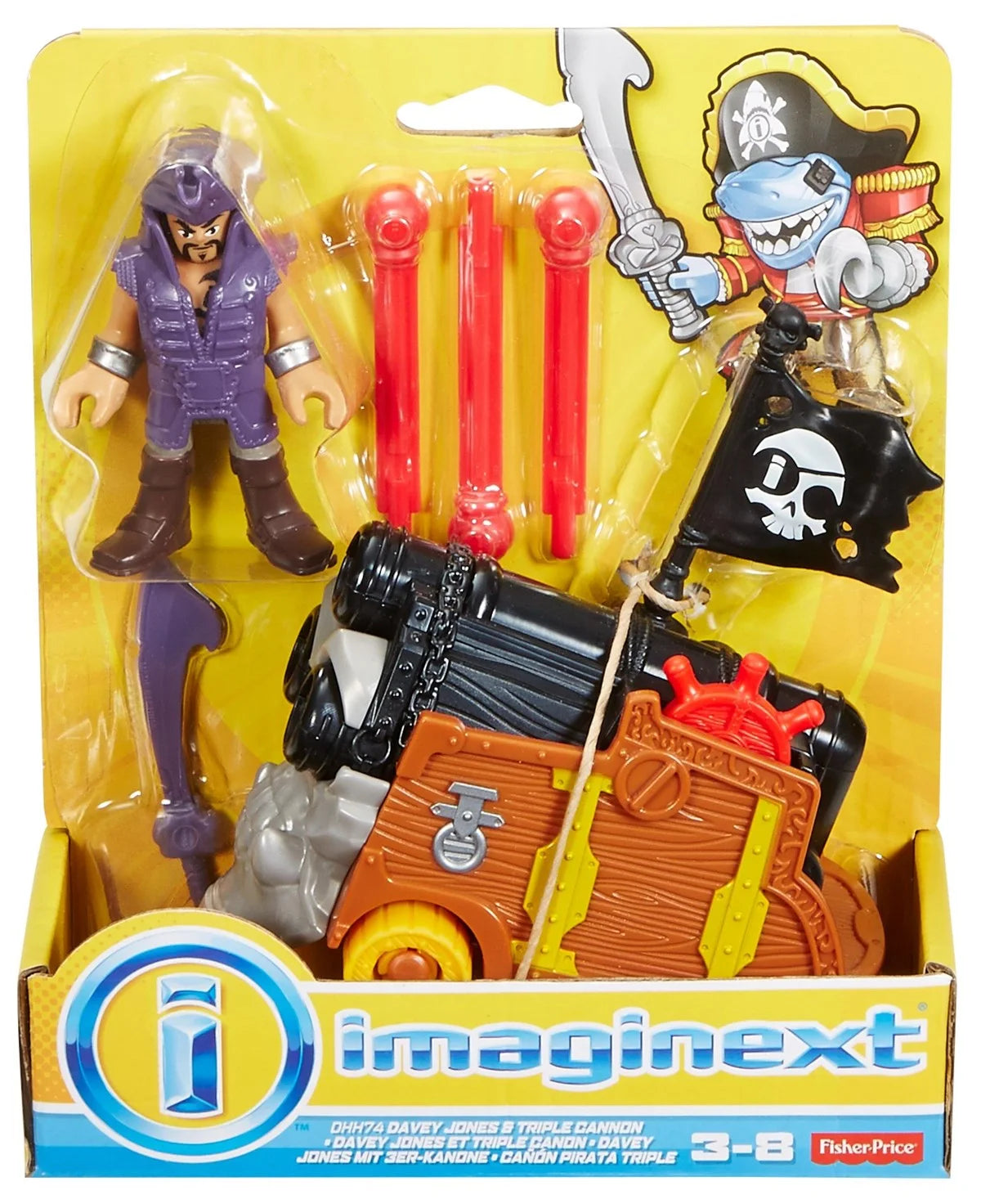 Imaginext Korsan Figürü ve Aksiyon Oyuncağı Seti Davey Jones & Triple Cannon DHH73-DHH74 | Toysall