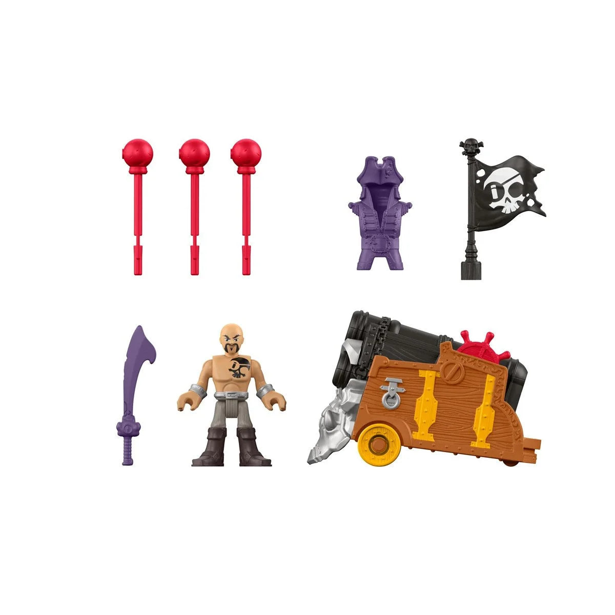 Imaginext Korsan Figürü ve Aksiyon Oyuncağı Seti Davey Jones & Triple Cannon DHH73-DHH74 | Toysall