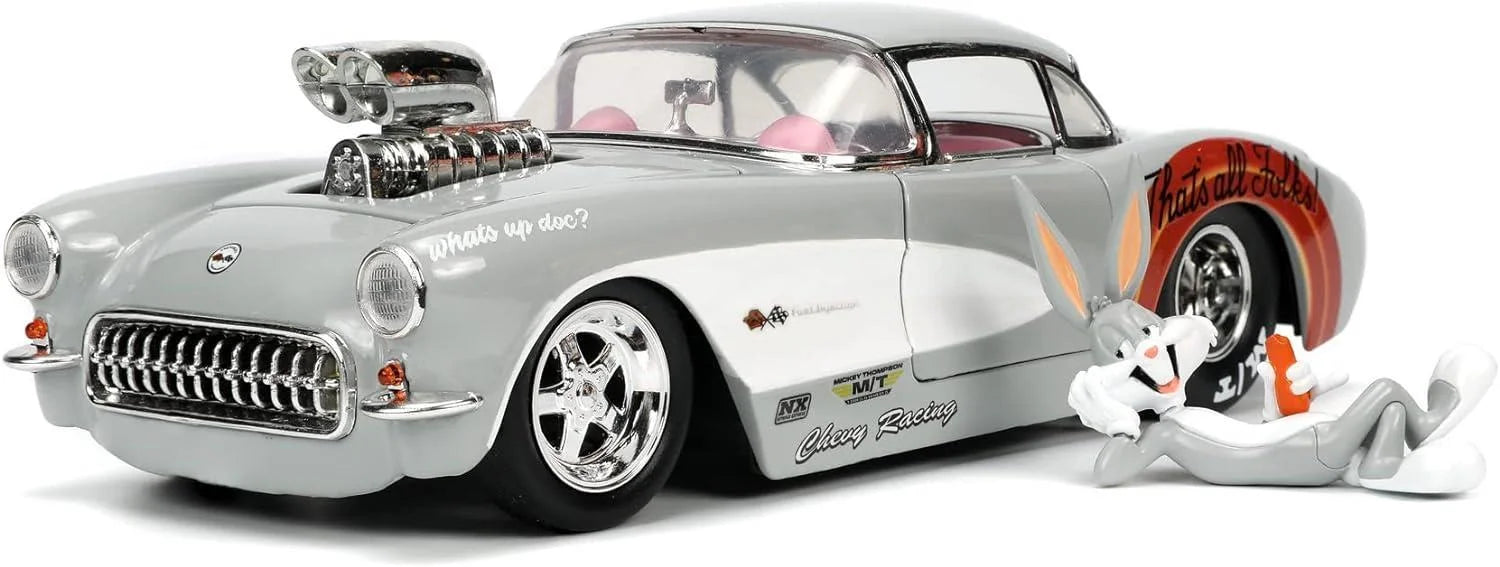 Jada Bugs Bunny Figür ve 1957 Chevrolet Corvette Araç 1:24 253255041