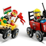 Lego City Pizza Arabası İtfaiye Kamyonuna Karşı Yarış Arabası Paketi 60458