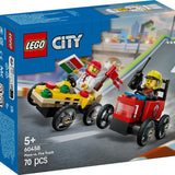 Lego City Pizza Arabası İtfaiye Kamyonuna Karşı Yarış Arabası Paketi 60458