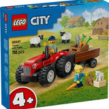 Lego City Römorklu Kırmızı Çiftlik Traktörü ve Koyun 60461