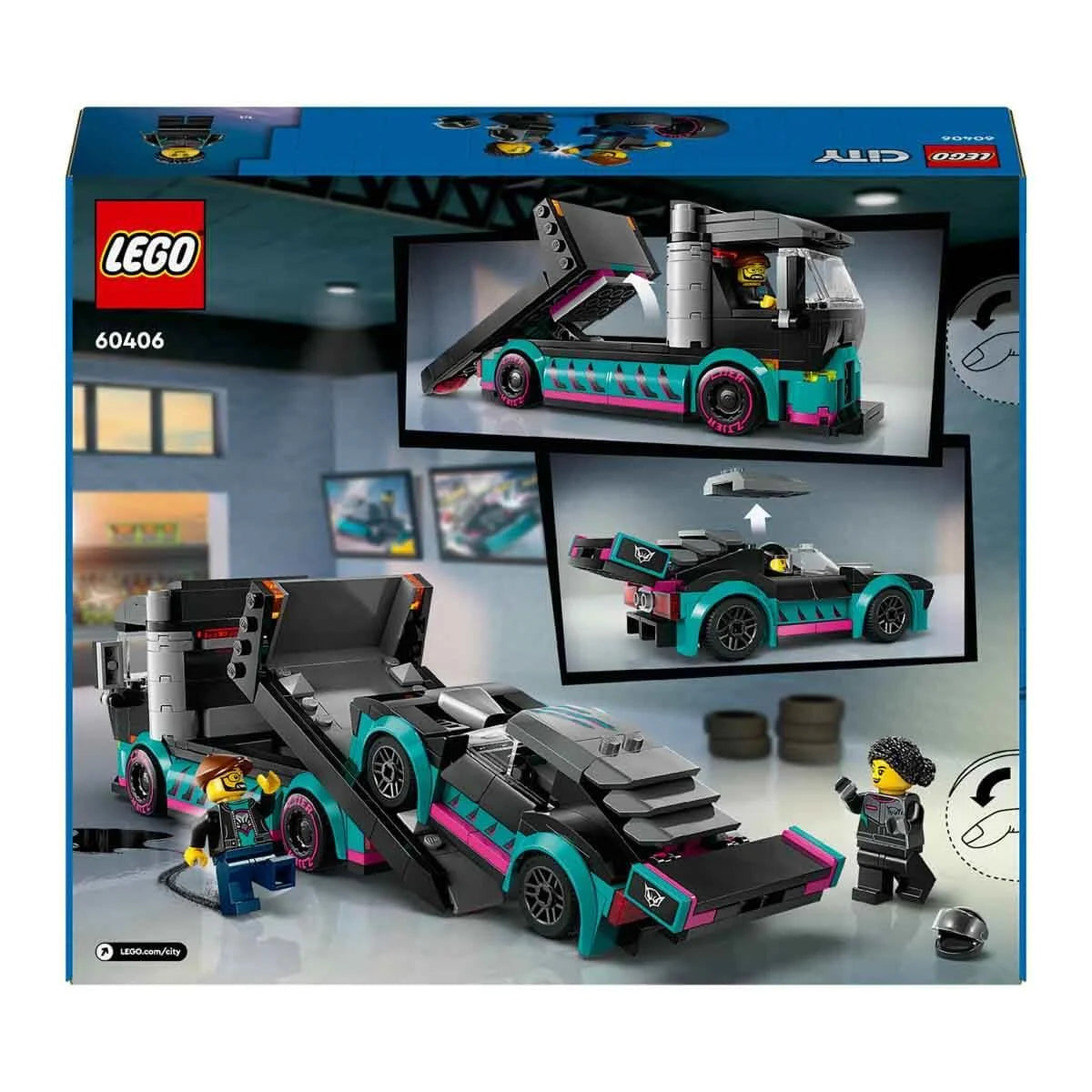 Lego City Yarış Arabası ve Araba Taşıyıcı Kamyon 60406 | Toysall