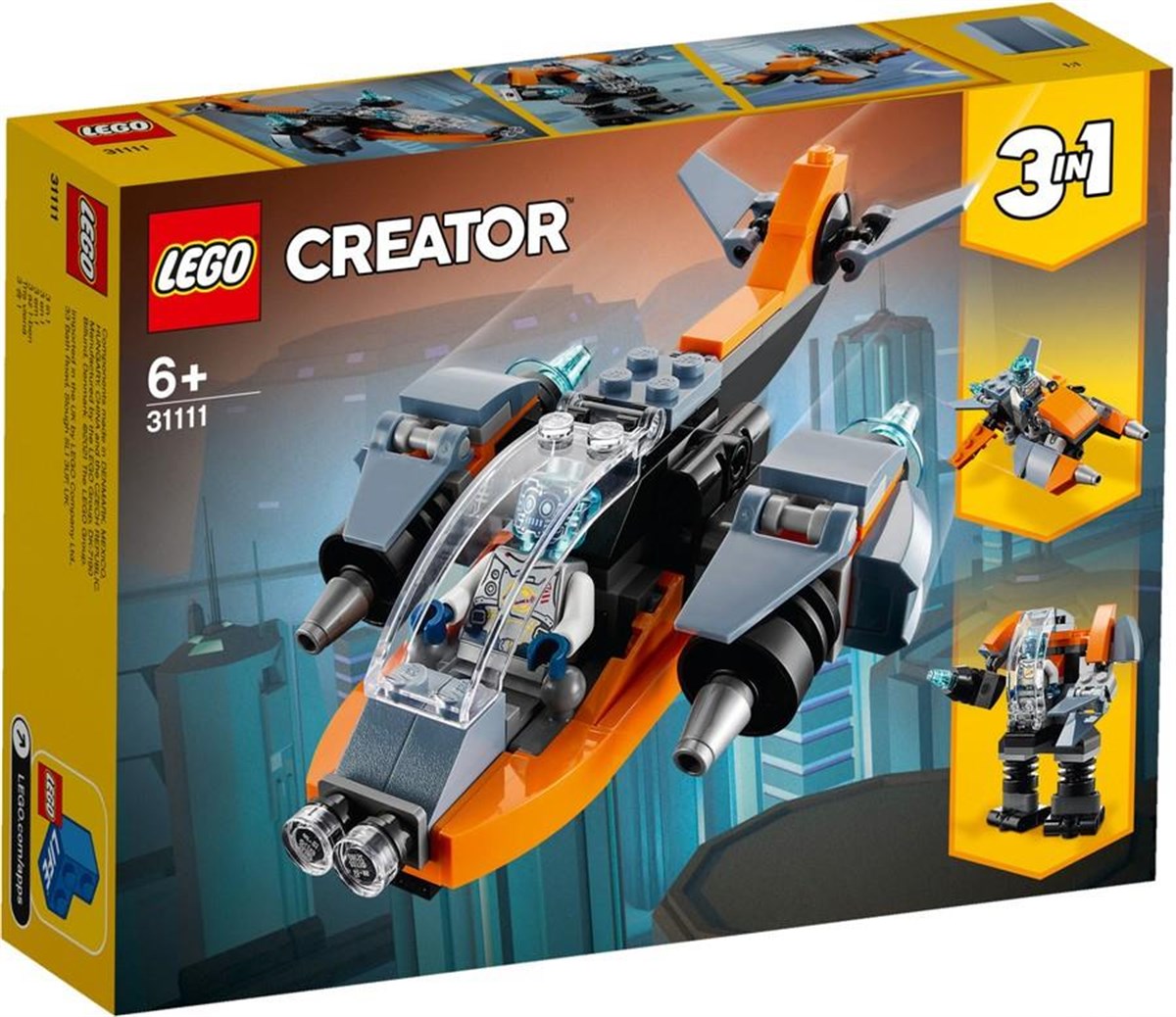 Lego Creator 3’ü 1 Arada Siber İnsansız Hava Aracı 31111 | Toysall