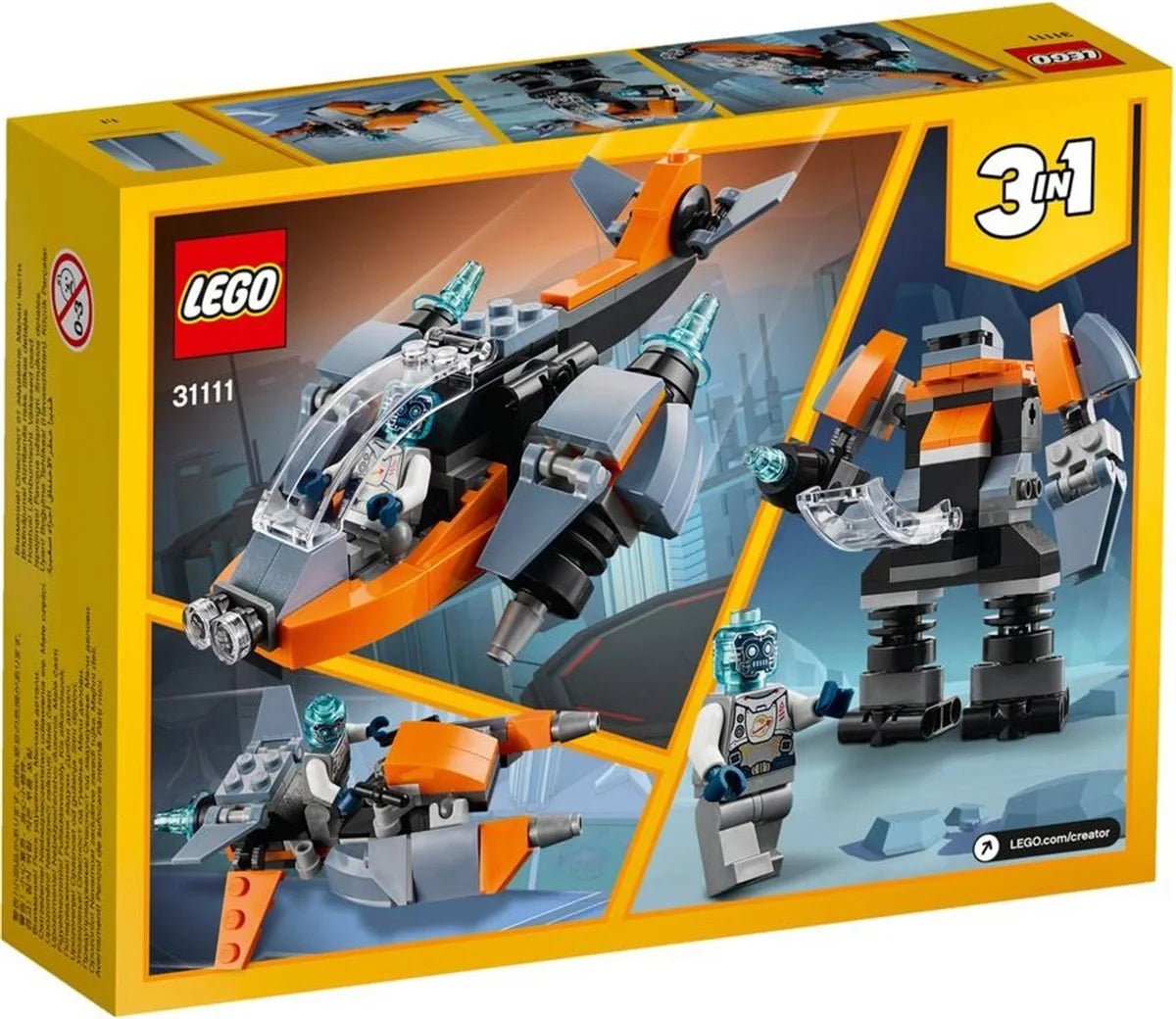 Lego Creator 3’ü 1 Arada Siber İnsansız Hava Aracı 31111 | Toysall