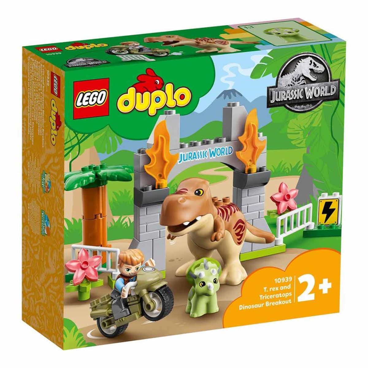 Lego Duplo Jurassic World T-rex ve Triceratops Dinozor Kaçışı 10939 | Toysall