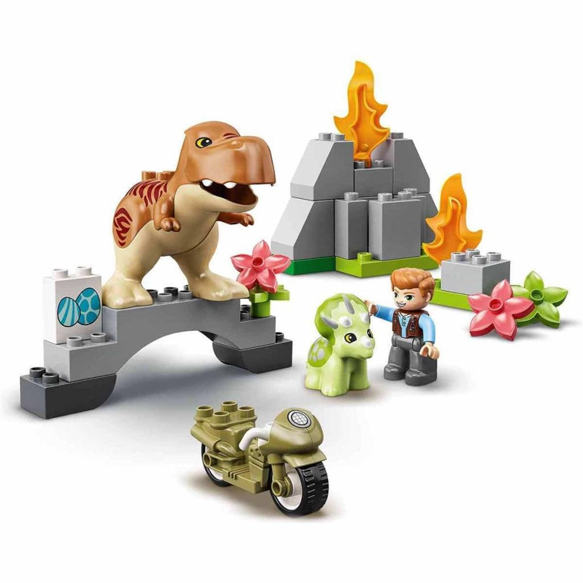 Lego Duplo Jurassic World T-rex ve Triceratops Dinozor Kaçışı 10939 | Toysall