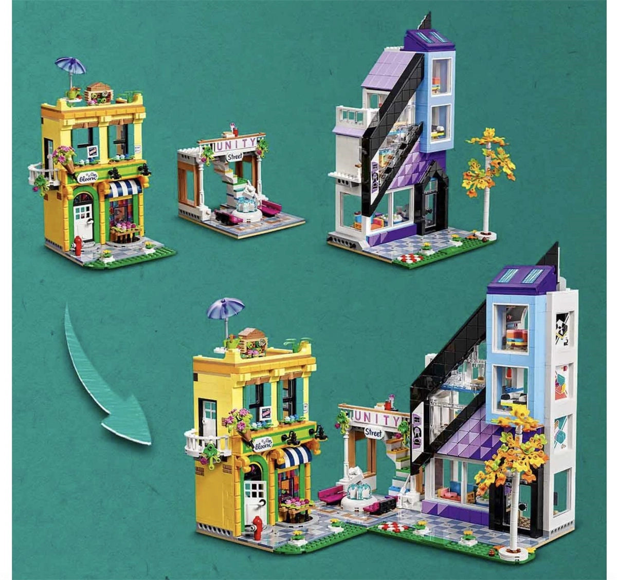 Lego Friends Şehir Merkezi Çiçek ve Tasarım Dükkanları 41732 | Toysall