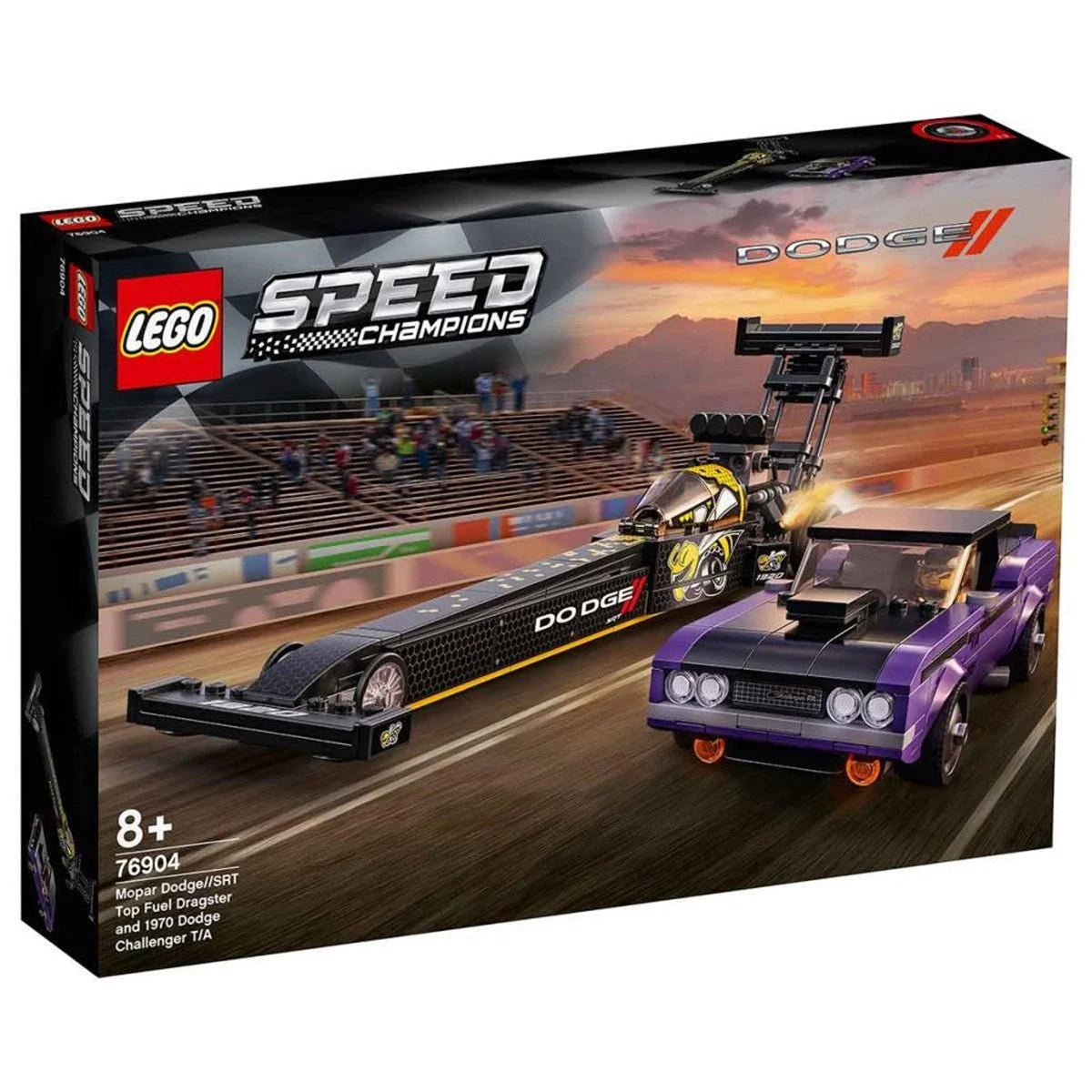 Lego Speed Champions Mopar Dodge//SRT Top Fuel Dragster ve 1970 Dodge Challenger T/A 76904 | Toysall