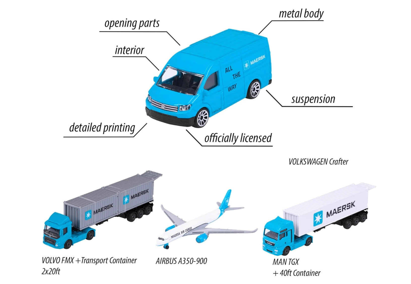 Majorette MAERSK Ulaşım Araçları - MAN TGX+40FT Container 212057289-2 | Toysall