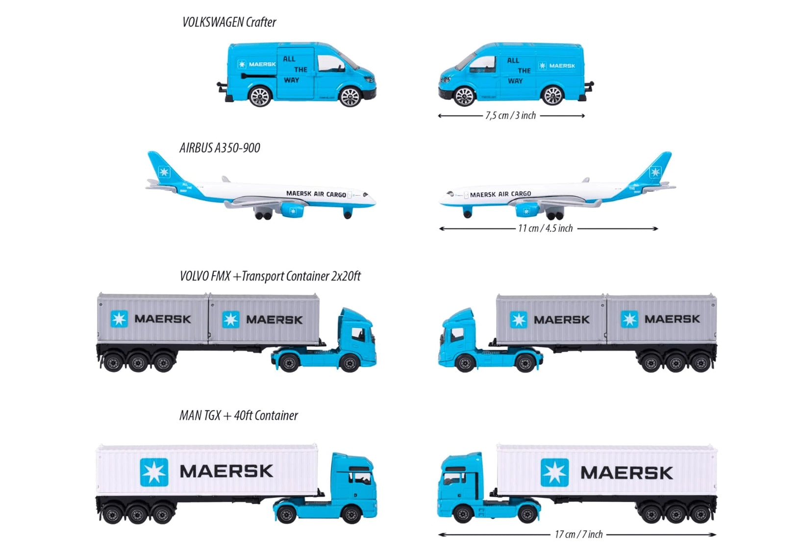 Majorette MAERSK Ulaşım Araçları - Volvo Transporter Container 212057289-1 | Toysall