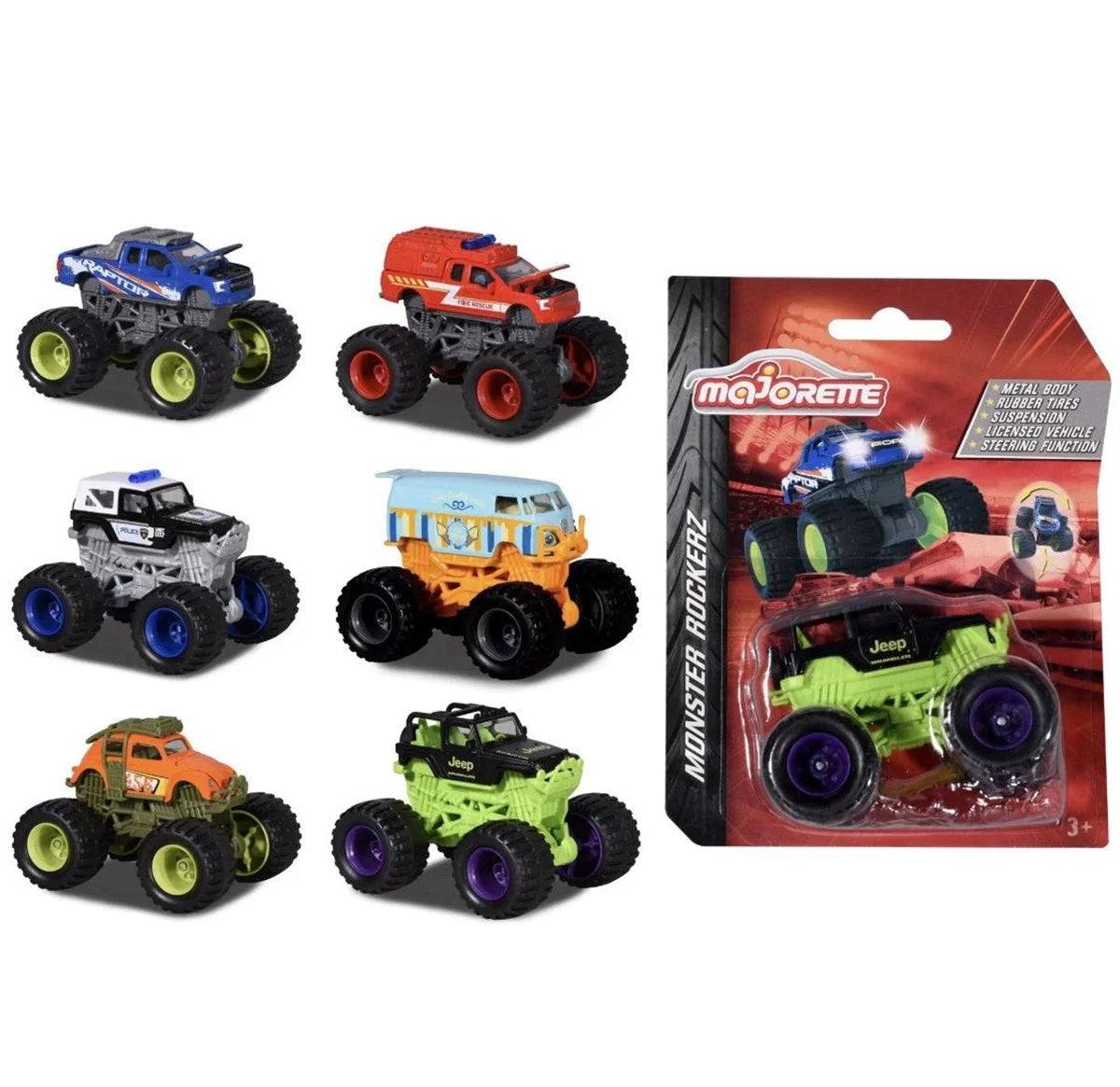 Majorette Monster Rockerz Metal Diecast Jeep Polis Aracı 212057255 | Toysall