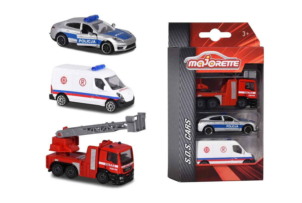 Majorette S.O.S Acil Müdahale Araçları Metal Diecast 3'lü Paket 212057261 | Toysall