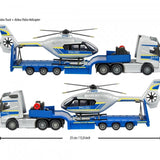 Majorette Taşıyıcı Tırlar - Mercedes Benz Actros, Polis Helikopteri Taşıyıcı 8503003000