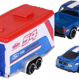 Majorette Yarış Römorku Seti - Ford Mustang GT ve Römorklu Ford Performance F-150 Raptor 2003001