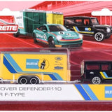 Majorette Yarış Römorku Seti - Toyota GR Supra ve Römorklu Land Rover Defender 110 2003001