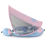 Mambobaby Hot Air Balloon Yüzme Simidi - Mavi, Emniyetli, Gölgelikli ve Ayak Destekli