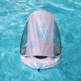 Mambobaby Hot Air Balloon Yüzme Simidi - Mavi, Emniyetli, Gölgelikli ve Ayak Destekli