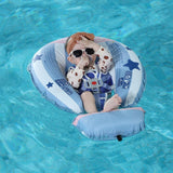 Mambobaby Hot Air Balloon Yüzme Simidi - Mavi, Emniyetli, Gölgelikli ve Ayak Destekli