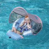 Mambobaby Hot Air Balloon Yüzme Simidi - Mavi, Emniyetli, Gölgelikli ve Ayak Destekli