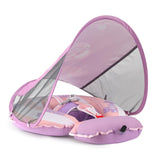 Mambobaby Hot Air Balloon Yüzme Simidi - Pembe, Emniyetli, Gölgelikli ve Ayak Destekli