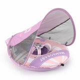 Mambobaby Hot Air Balloon Yüzme Simidi - Pembe, Emniyetli, Gölgelikli ve Ayak Destekli