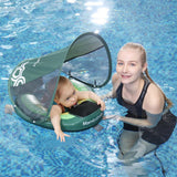 Mambobaby Yüzme Simidi - Avokado, Emniyetli, Gölgelikli ve Ayak Destekli