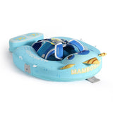 Mambobaby Yüzme Simidi - Blue Monster, Emniyetli, Gölgelikli ve Ayak Destekli