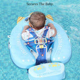 Mambobaby Yüzme Simidi - Blue Monster, Emniyetli, Gölgelikli ve Ayak Destekli