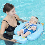 Mambobaby Yüzme Simidi - Blue Monster, Emniyetli, Gölgelikli ve Ayak Destekli
