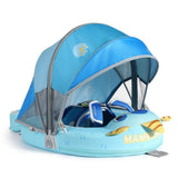 Mambobaby Yüzme Simidi - Blue Monster, Emniyetli, Gölgelikli ve Ayak Destekli