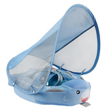 Mambobaby Yüzme Simidi - Blue Shark, Emniyetli, Gölgelikli ve Ayak Destekli