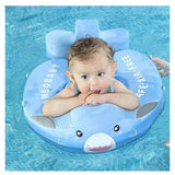 Mambobaby Yüzme Simidi - Blue Shark, Emniyetli, Gölgelikli ve Ayak Destekli