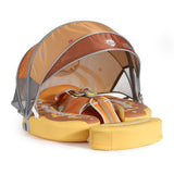 Mambobaby Yüzme Simidi - Çikolatalı Donut, Emniyetli, Gölgelikli ve Ayak Destekli