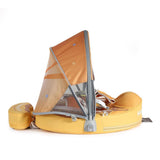 Mambobaby Yüzme Simidi - Çikolatalı Donut, Emniyetli, Gölgelikli ve Ayak Destekli