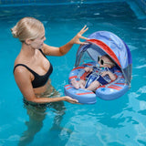 Mambobaby Yüzme Simidi - Deluxe, Emniyetli, Gölgelikli ve Ayak Destekli