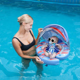 Mambobaby Yüzme Simidi - Deluxe, Emniyetli, Gölgelikli ve Ayak Destekli