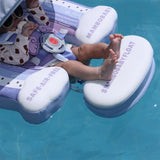 Mambobaby Yüzme Simidi - Gökkuşağı, Emniyetli, Gölgelikli ve Ayak Destekli