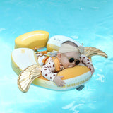 Mambobaby Yüzme Simidi - Gold Angel, Emniyetli, Gölgelikli ve Ayak Destekli