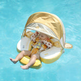 Mambobaby Yüzme Simidi - Gold Angel, Emniyetli, Gölgelikli ve Ayak Destekli