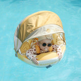 Mambobaby Yüzme Simidi - Gold Angel, Emniyetli, Gölgelikli ve Ayak Destekli