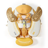 Mambobaby Yüzme Simidi - Gold Angel, Emniyetli, Gölgelikli ve Ayak Destekli