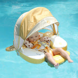 Mambobaby Yüzme Simidi - Gold Angel, Emniyetli, Gölgelikli ve Ayak Destekli